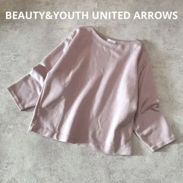 BEAUTY&YOUTH 종이상자 니트 와이드 9부 소매 풀오버 핑크 상의