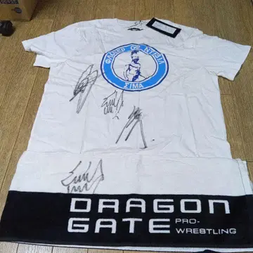 DRAGON GATE CIMA 사인 포함 티셔츠 머플러 타월 세트