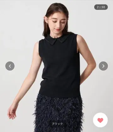 UNITED ARROWS 2WAY 레이디 폴로 베스트 니트 베스트