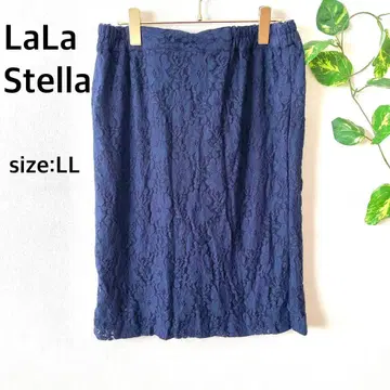 [라라스텔라] 무릎 기장 스커트 자수 레이스 허리밴딩 빅사이즈 루즈핏