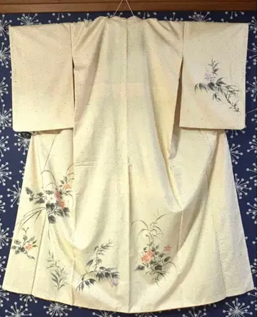 젠마이 실크 호몬기 수제 염색 중고 크림sk081