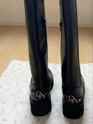 DIANTE 로고 힐 롱 부츠