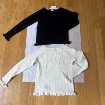 알라만다 프릴 니트 2장 세트 스퀘어 넥 38