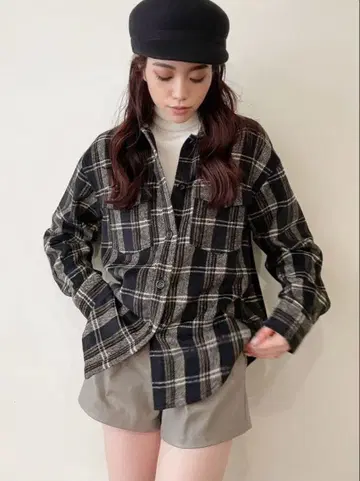 제이다 플란넬 체크 무늬 긴팔 셔츠 택 포함 새상품