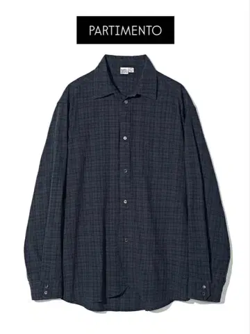 PARTIMENTO Round Warm Check Shirt Navy