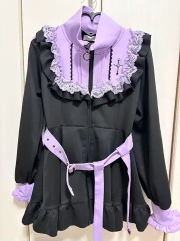 DearMyLove 십자가 자수 프릴 시스터 저지 원피스