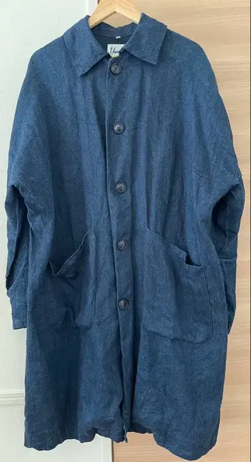 Yarmo 인디고 린넨 더스터 코트