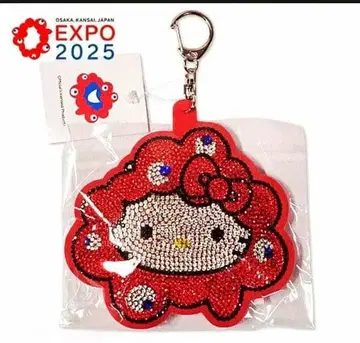 오사카 만박 미야쿠미야쿠 헬로키티 변신 반짝이 가죽 키링