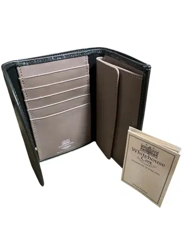 미사용 3컬러 화이트하우스 3단 접이식 지갑 홀리데이 라인 그린