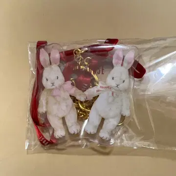 핑크하우스 장미원 토끼 아크릴 백참 & 엄브렐라 마커 레드