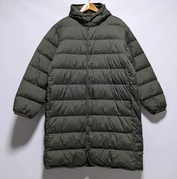 유니클로 울트라 라이트 다운 후디드 코트 롱 다운 코트 남성용 XL