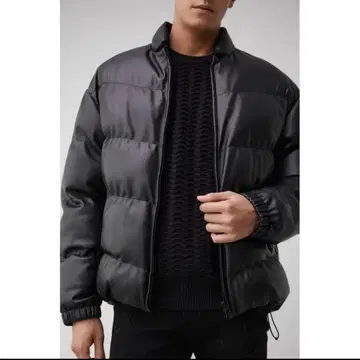 AZULbymoussy 아줄바이마우지 페이크 레더 충전솜 블루종