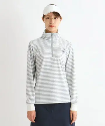 새상품 미사용 adabat 여성용 골프 하이넥 셔츠 스트라이프 S