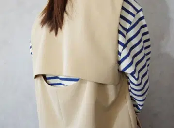 Cafne 카프네 백 오픈 베스트 베이지 프리 사이즈