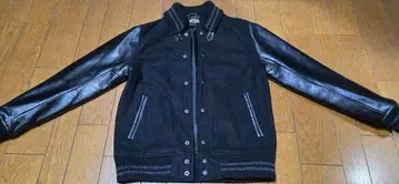 BEAMS 바시티 자켓 가죽 소매 M