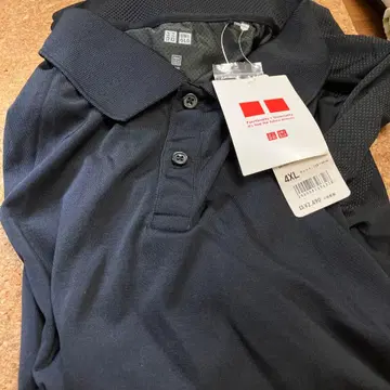 UNIQLO 드라이EX 피케 셔츠 4XL 블랙 반팔