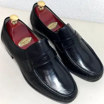 LUCIAN BARERI 하프 새들 로퍼 블랙 25.5 가죽 신발