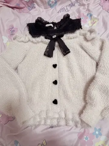 LIZLISA 레이어드 스타일 어깨 트임 니트 핑크