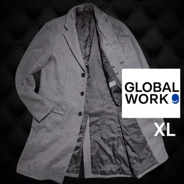 GLOBAL WORK 체스터 코트 그레이 울 혼방 XL