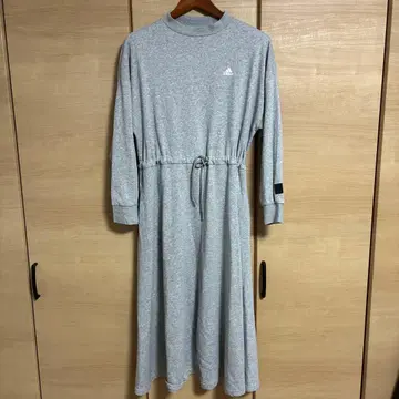 아디다스 맨투맨 원피스 그레이 긴팔 허리 조절 L
