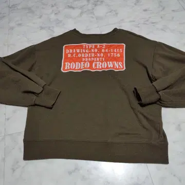 RODEO CROWNS 올리브 크루넥 트레이닝복