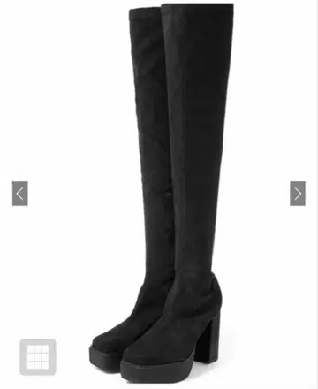 그레일 통굽 스퀘어토 스트레치 니하이 부츠[gd1396]