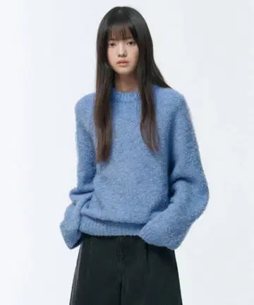 MUSINSA 스탠다드 여성 블루 니트 S