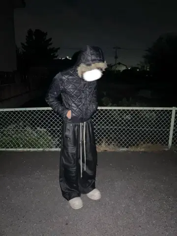 Y2K 퍼 달린 다운 자켓 헤이세이 갸루 남자 광택 짧은 기장 opium