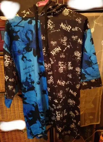 NIER 후드 부착 후드티 반팔 F 사이즈