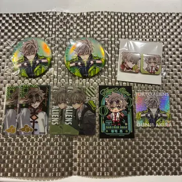 도쿄 에이리언즈 하오하오샵 클리어 카드 캔 배지 스티커 군지 아키라