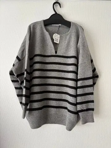 야마다야 MAITRESSE 보더 니트 멜란지 그레이 새상품