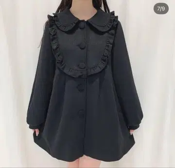 허니 시나몬 A라인 코트 블랙