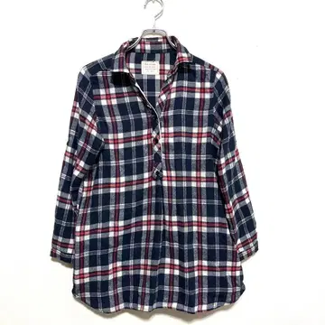 퓨어 컬러 상의 셔츠 라인 빨간색 네이비 컬러 체크 평상복 시즌