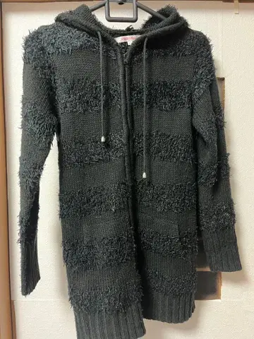 플리스풍 스트라이프 롱 니트 그런지 y2k 헤이세이 갸루