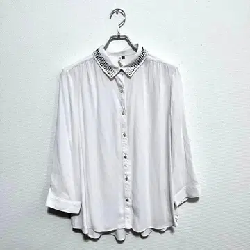 HK 웍스 런던 상의 셔츠 버튼 옷깃 패턴 블라우스 셔츠 평상복