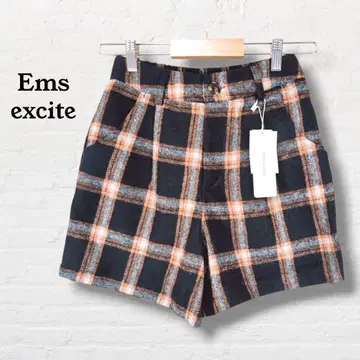 택 포함 미사용품 엠즈 엑사이트 체크 무늬 숏팬츠 [ M ]