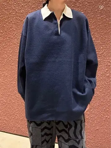 6 (roku) 시어 자카드 폴로 니트