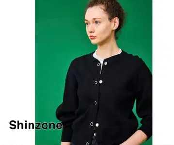 THE SHINZONE 블랙 케이프 린 가디건