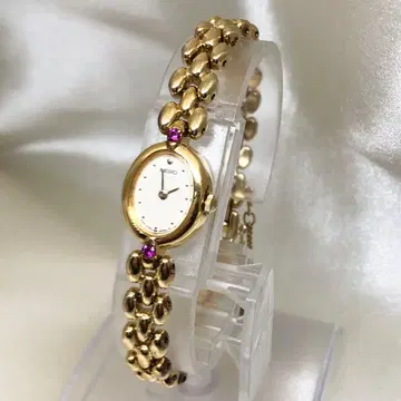 [ 작동품 ] SEIKO 세이코 쿼츠 손목시계 팔찌 타입 루비 장식