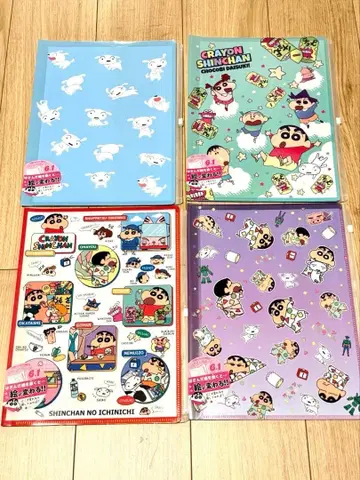 짱구는 못말려(크레용 신짱) 체인지 파일 6포켓+지퍼 포함 4종 세트