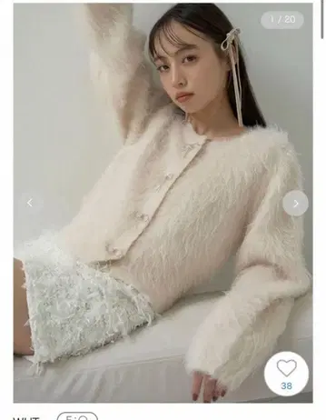 SNIDEL 튤 프린지 숏팬츠 화이트