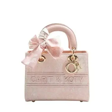 CART & KOTY 리본 포함 핸드백 핑크