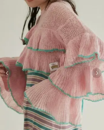 HELLO.SANFRANCISCO 프릴 레이스업 니트