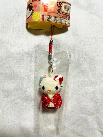 헬로키티 기모노 크레이프 원단 끈 스트랩