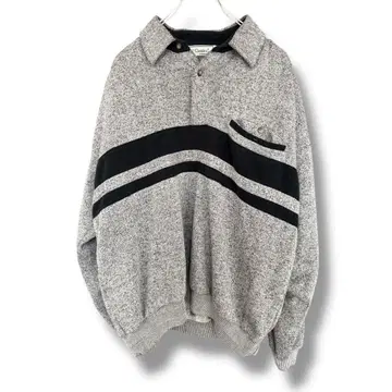 80s 카라 부착 맨투맨 그레이 XL 빈티지