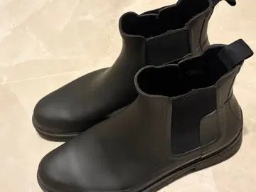 HUNTER 사이드 고어 레인 신발 올 블랙 UK 9