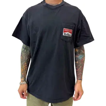 Marlboro 스네이크 프린트 T셔츠 블랙