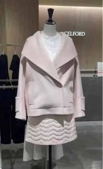 [핑크] 전개 숏코트&스커트