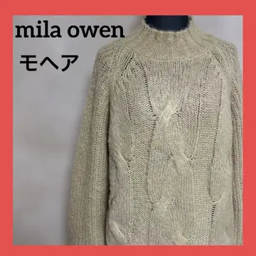 Mila Owen 케이블 짜임 니트 베이지 0 모헤어 혼방