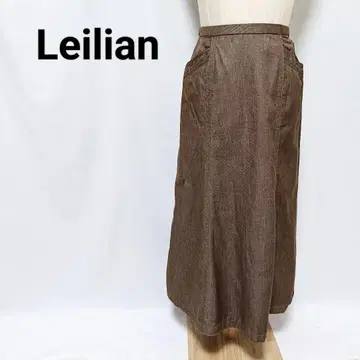 [ Leilian ] 레리안 롱 스커트 9호 M 브라운 A라인